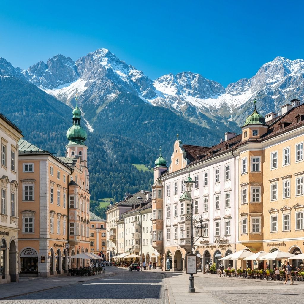 Innsbruck Innenstadt mit Blick auf die Berge